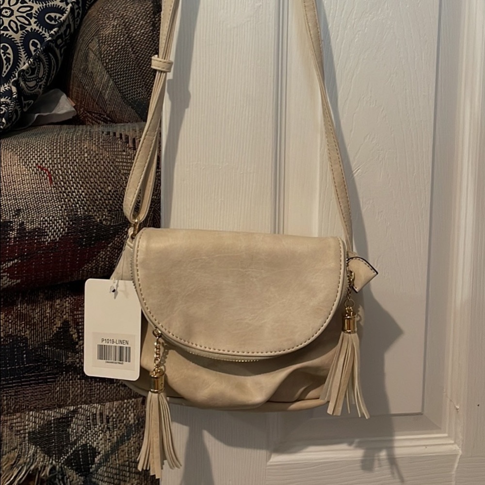 Tan cream cross body